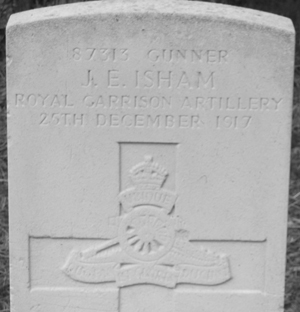 Gravestone of J.E. Isham